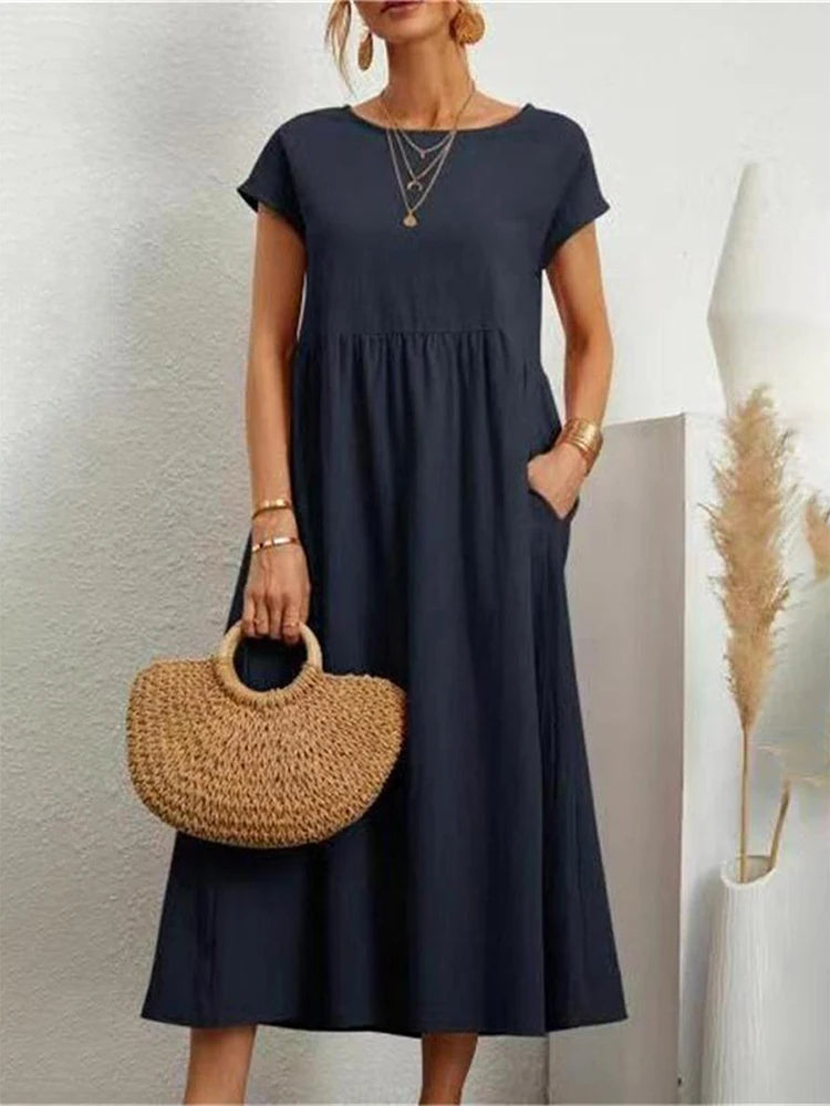 Vestido Linho Midi Athenas