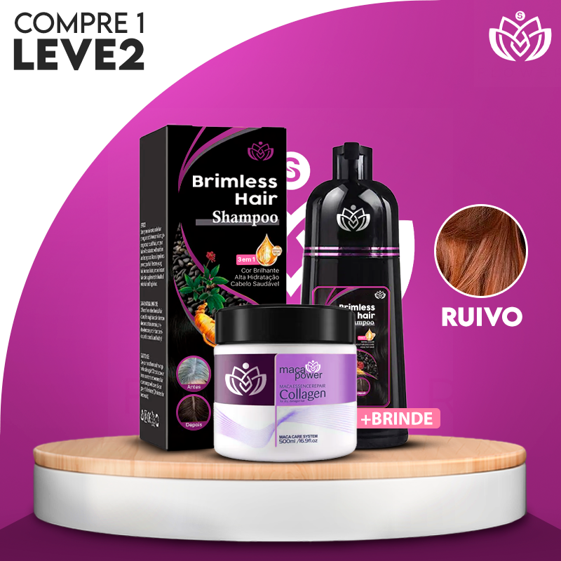 [COMPRE 1 LEVE 2] Shampoo Brimless Natural 3 em 1 (Dura até 6 Meses) + Creme Hidratante de BRINDE