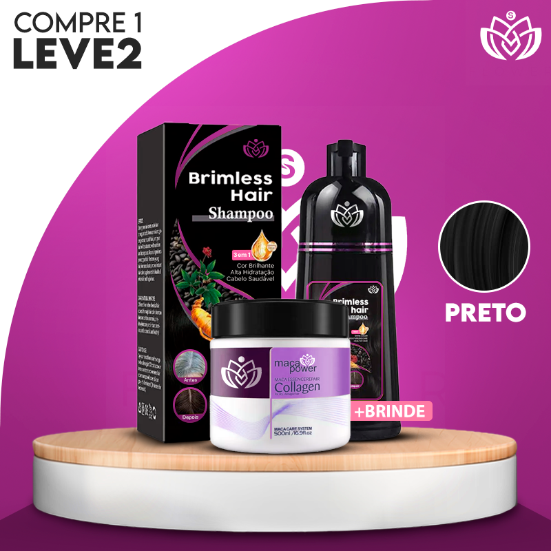 [COMPRE 1 LEVE 2] Shampoo Brimless Natural 3 em 1 (Dura até 6 Meses) + Creme Hidratante de BRINDE