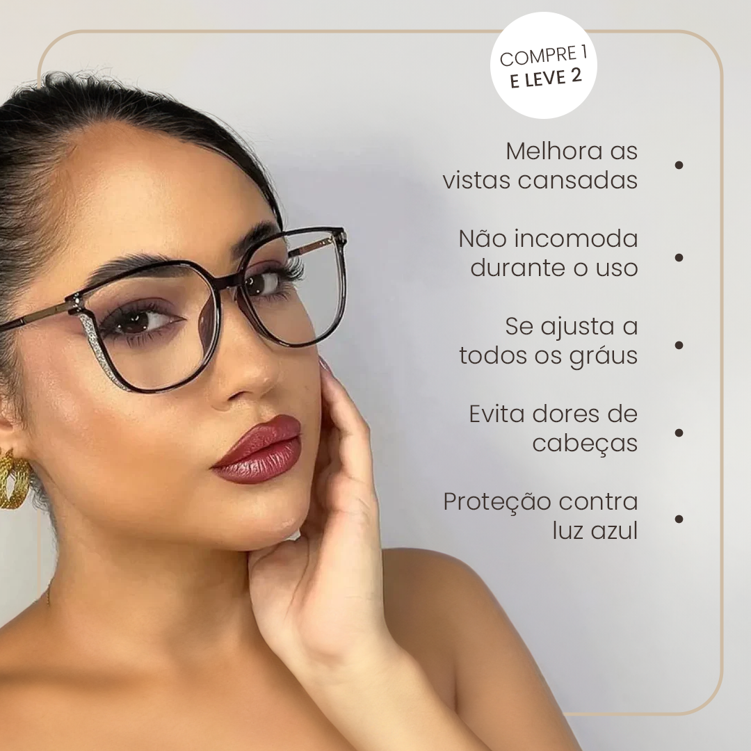 Pague 1 Leve 2 | Óculos Multifocal Diamond Life [Se Adapta Ao Seu Grau] + Brinde Capinha