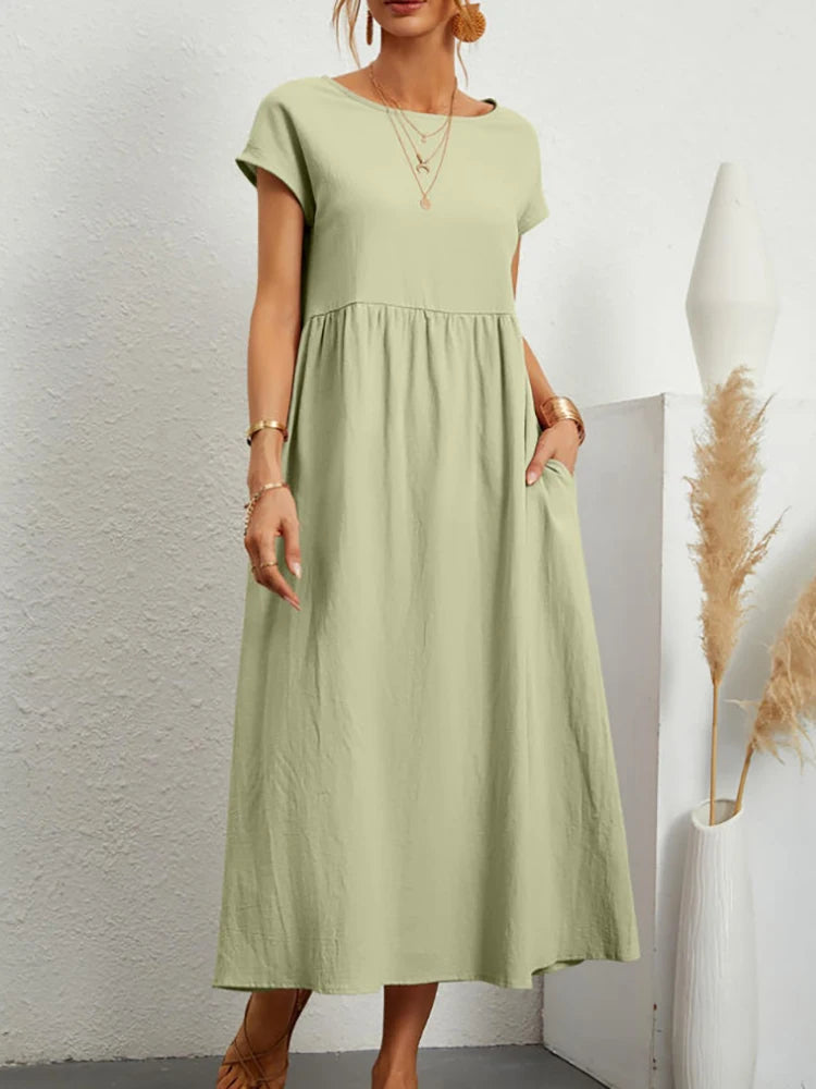 Vestido Linho Midi Athenas