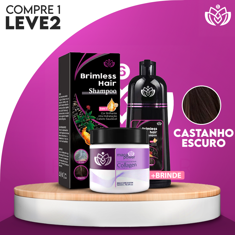 [COMPRE 1 LEVE 2] Shampoo Brimless Natural 3 em 1 (Dura até 6 Meses) + Creme Hidratante de BRINDE