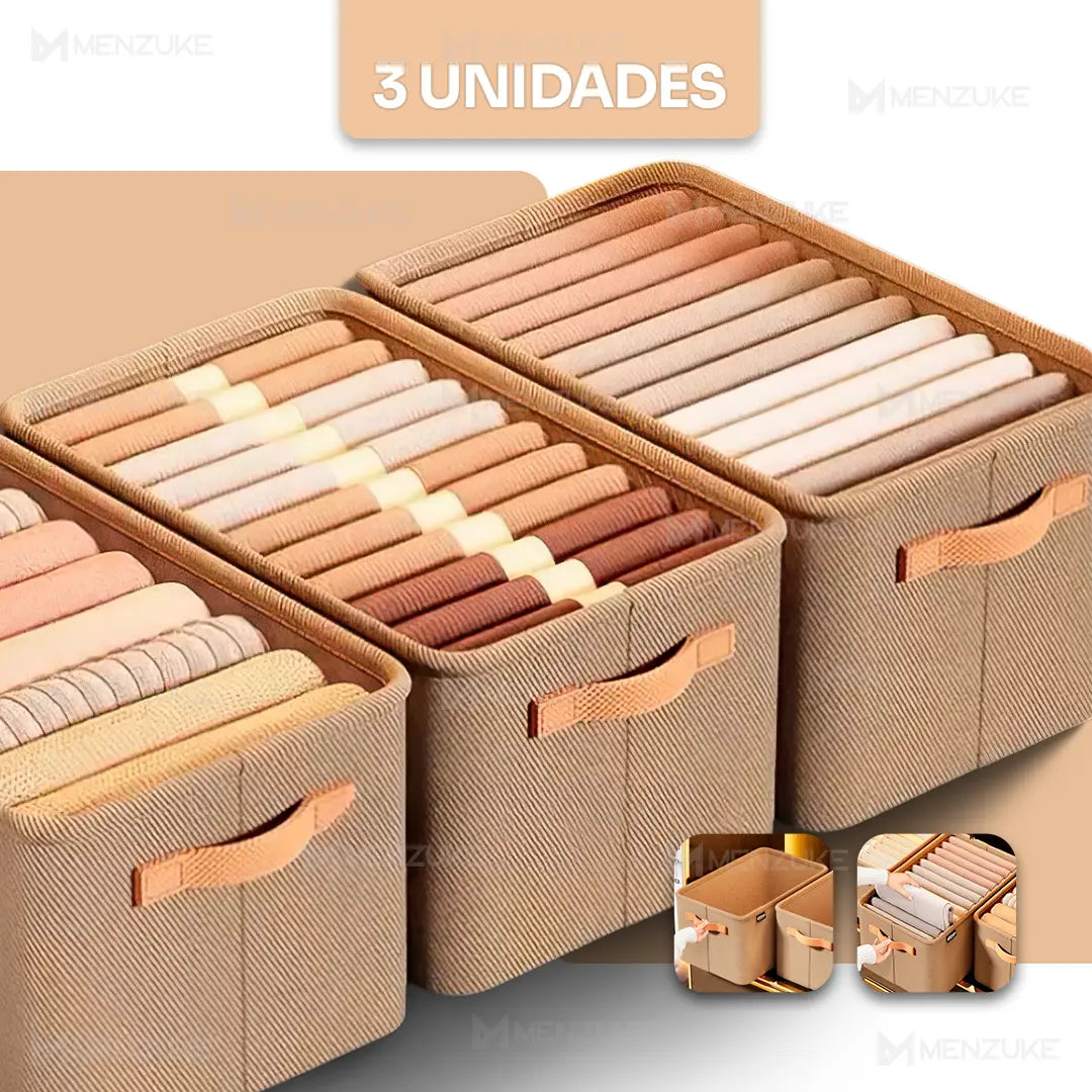 Organizador de Roupas Dobrável Luxe Box® (Compre 1 Leve 3) + Cabite Multifuncional de Brinde