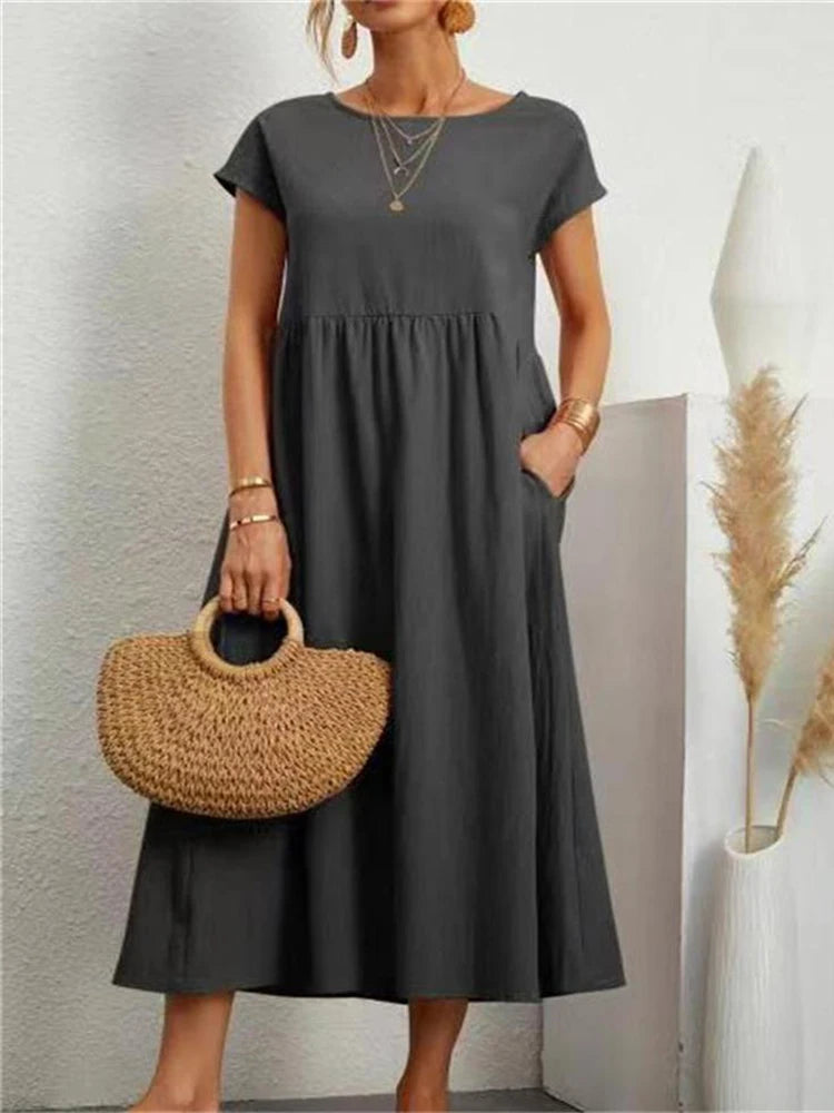 Vestido Linho Midi Athenas