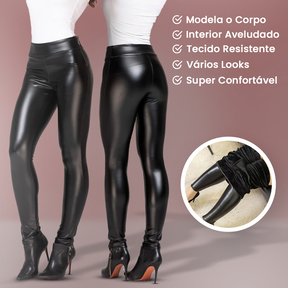 Calça de Couro Aveludada - Fashion Leg - Compre 1 e Leve 2