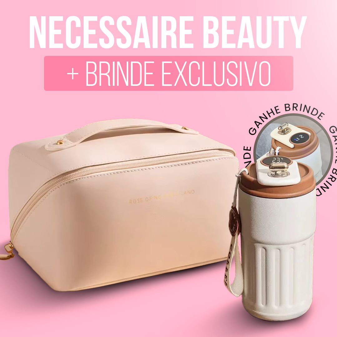 Necessaire Beauty + Garrafa Smart de Brinde