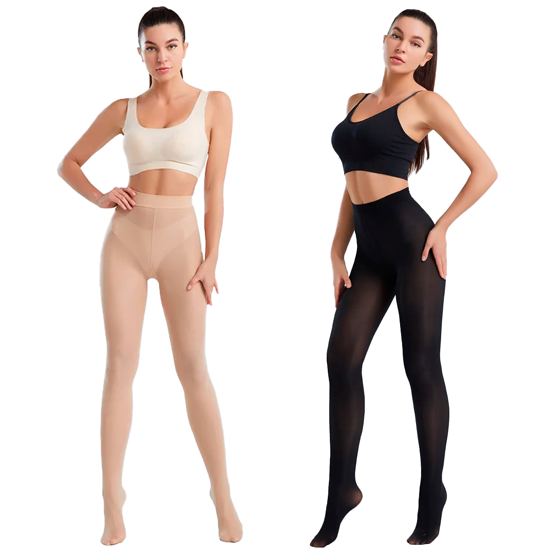 Kit 2 Meia Calça Indestrutível Vivari Slim  + Meia Calça Peluciada Fio 80