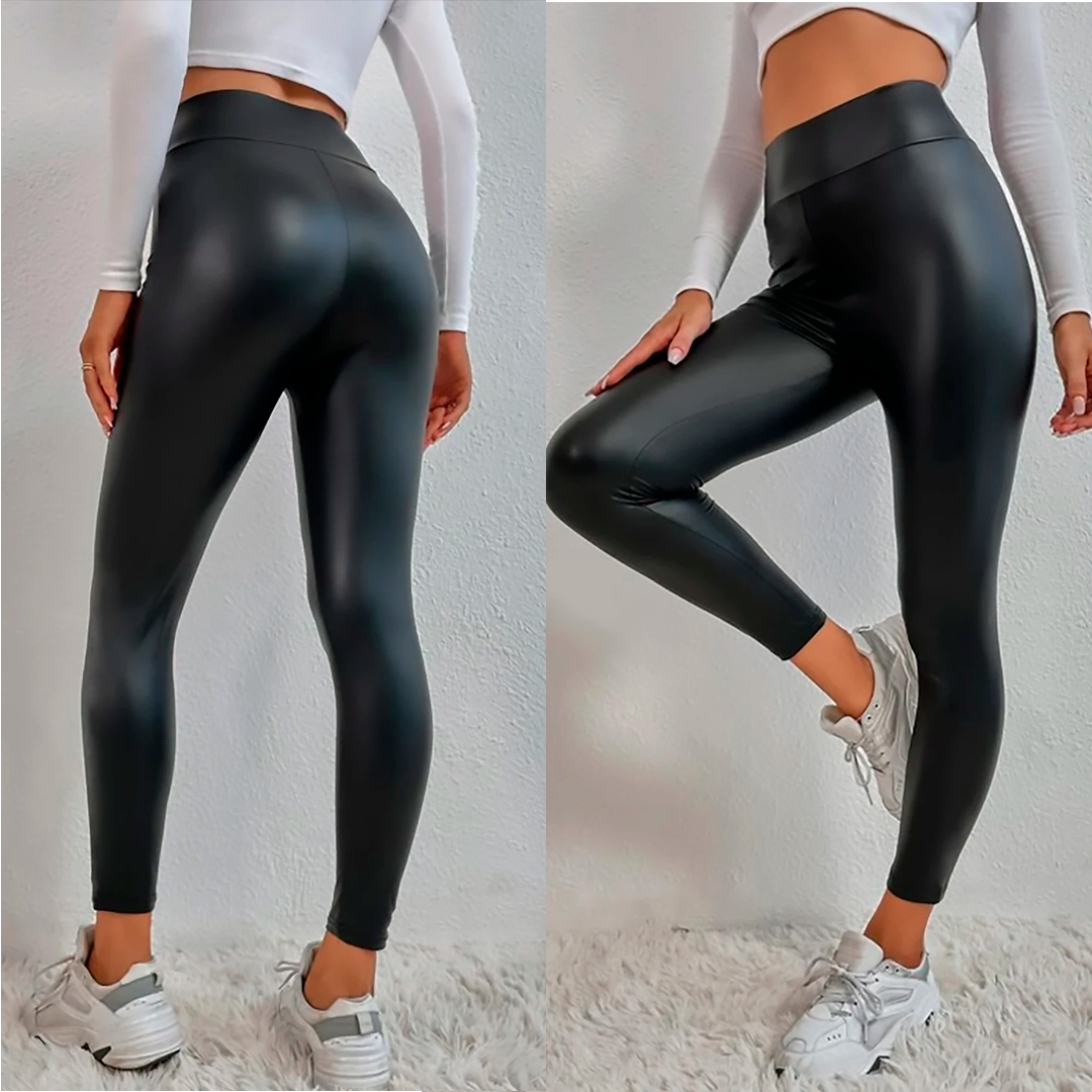 Calça de Couro Aveludada - Fashion Leg