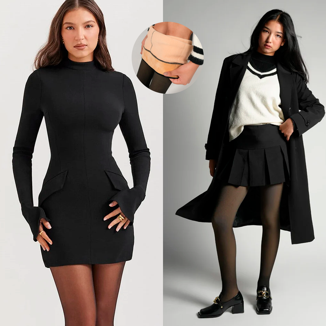 Vestido Cold Lover + Meia Calça Peluciada - [PROMOÇÃO DE INVERNO]